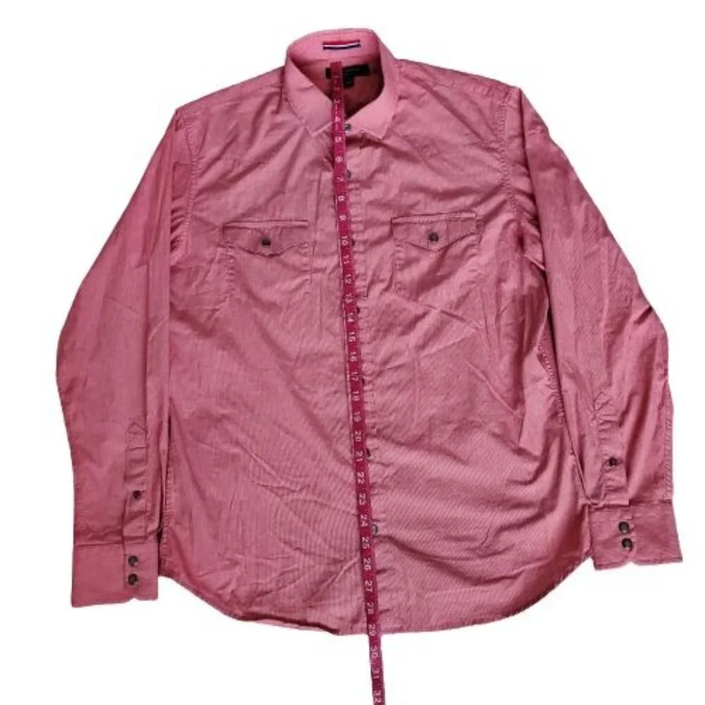 Banana Republic‎ Men's Slim Fit Long Sleeve Casual Shirt Pink/White Size Medium